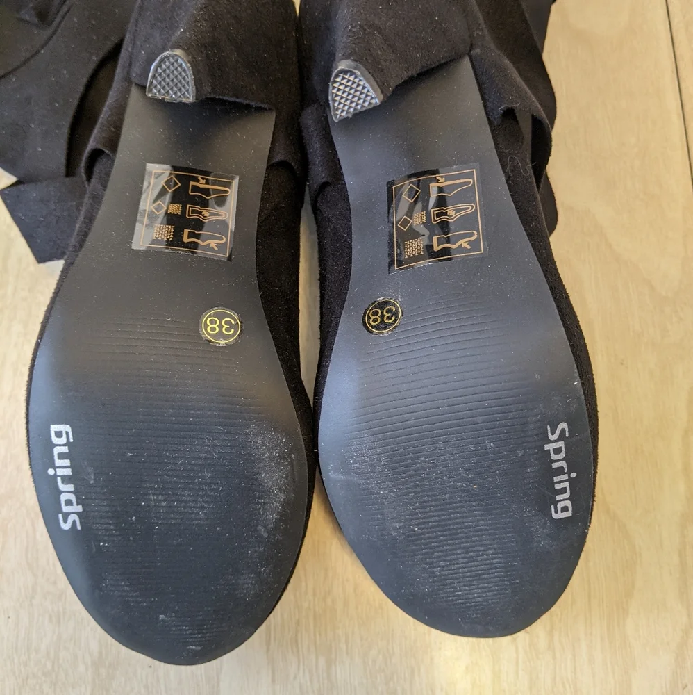 Spring Gift Faux Suede Wrap Tie Boots 8 - Picture 7 of 9